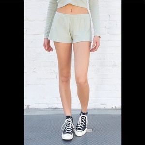 sage green floral brandy Melville sweatshorts